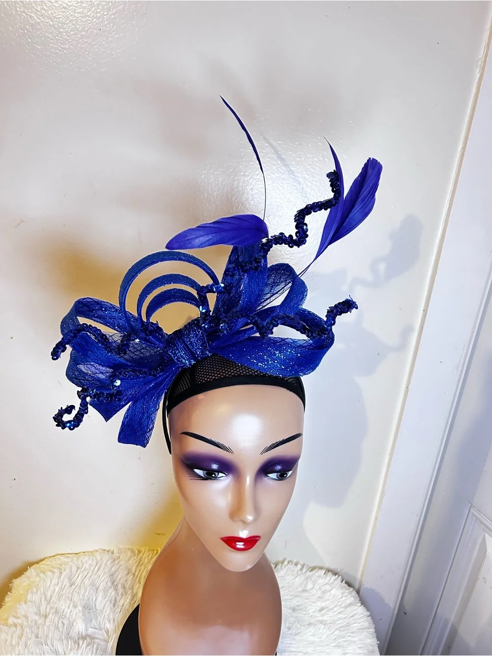 Royal Blue Fascinator Headpiece for Women.